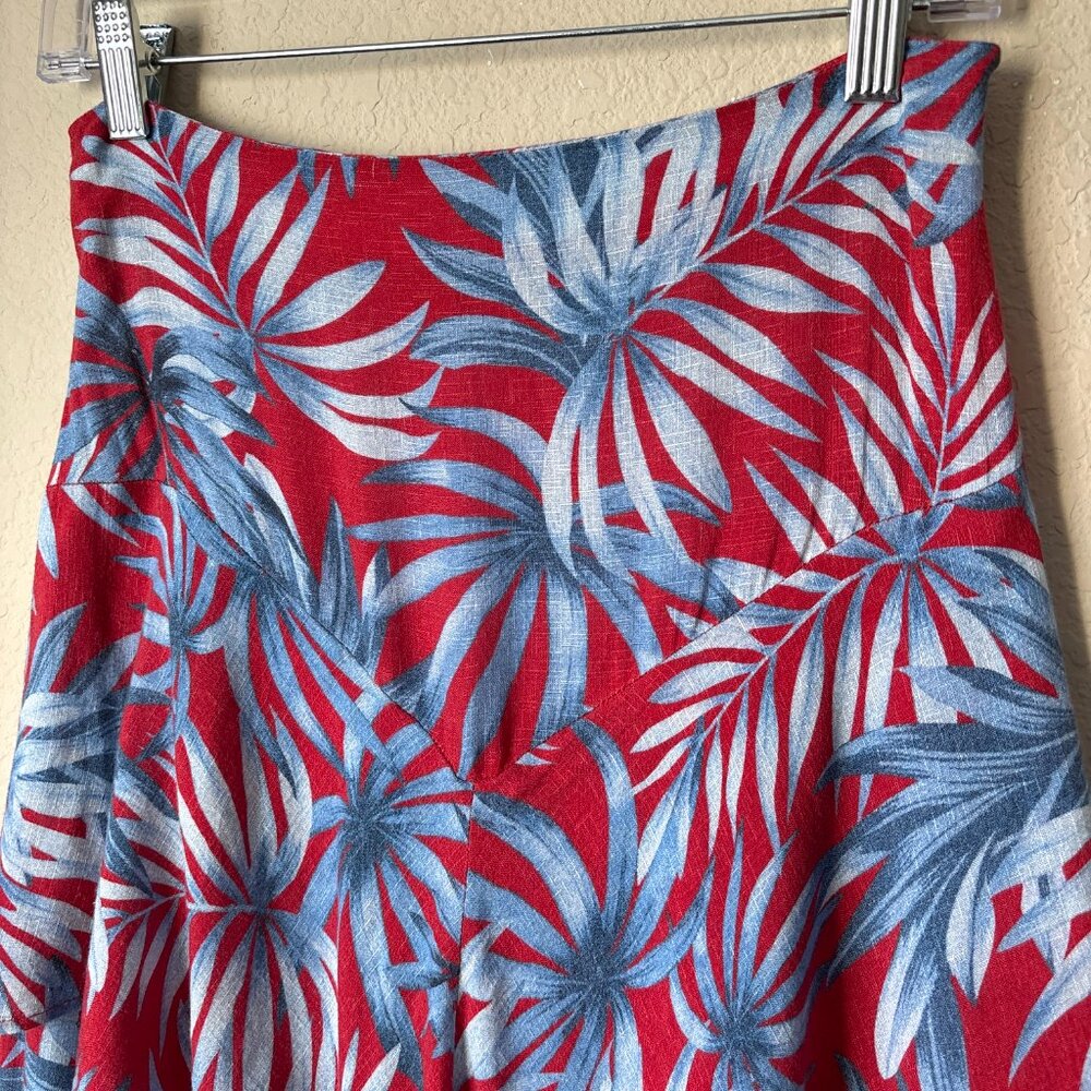 Farm Rio Tropical Leaf Printed Tiered Ruffle Skirt - Picture 4 of 8